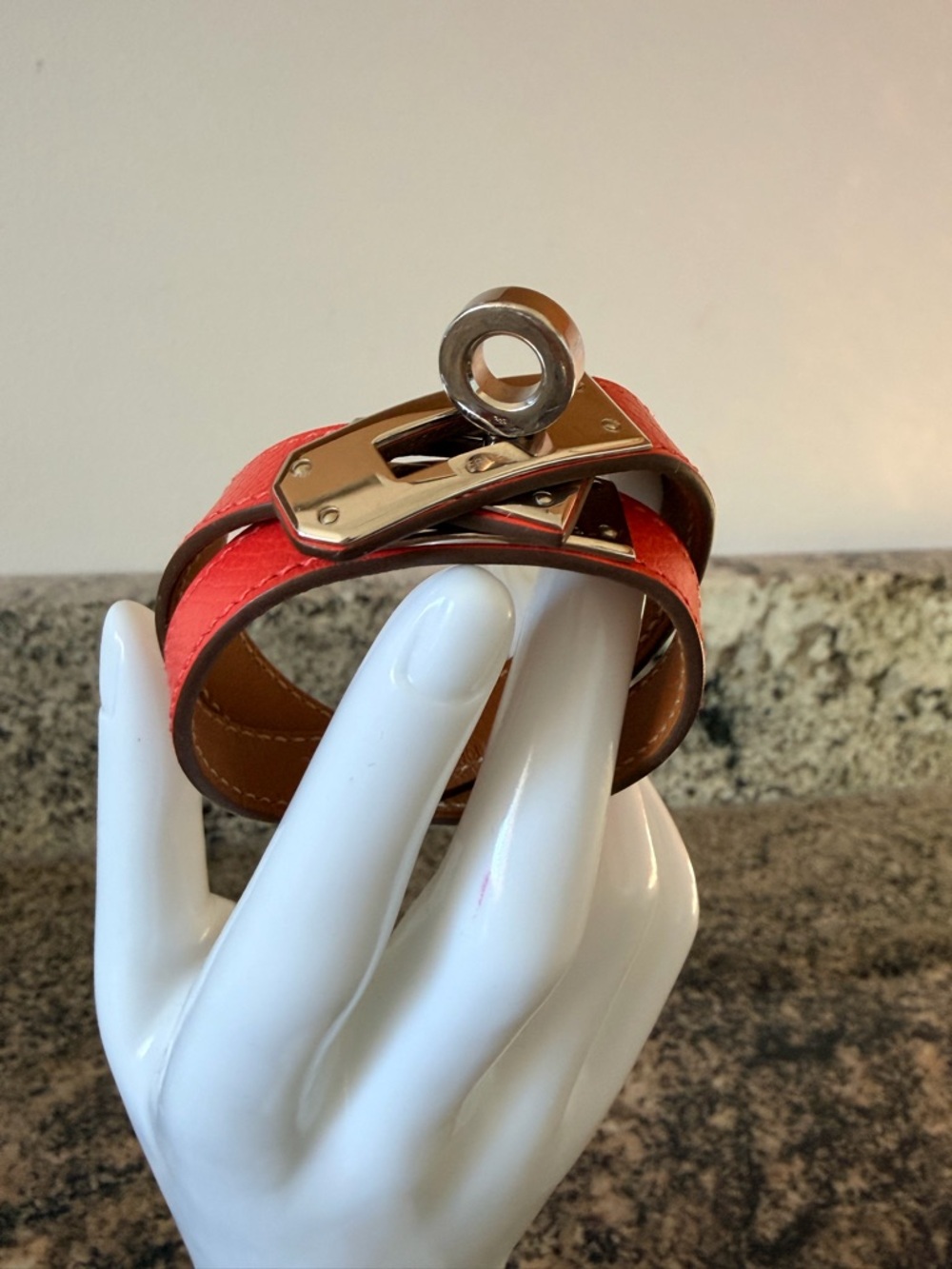 Hermes Epsom Kelly Double Tour Bracelet - Picture 4 of 12